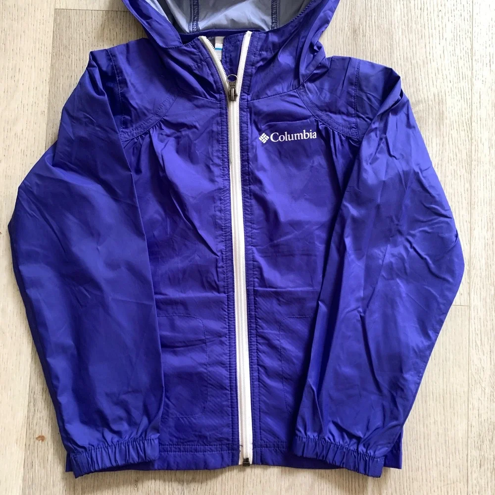 Columbia Kids Purple Hooded Windbreaker Jacket Full Zip XS 6/6X Gorpcore Sporty